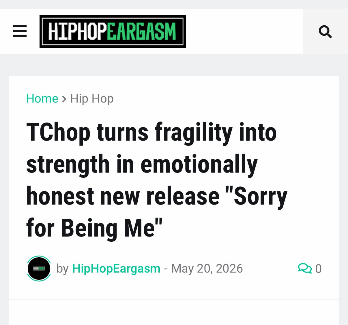 HipHopEargasm on “Sorry for Being Me”